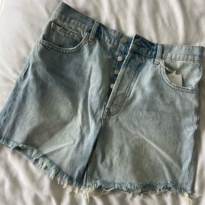 Anine Bing Distressed Denim Shorts, size 30.